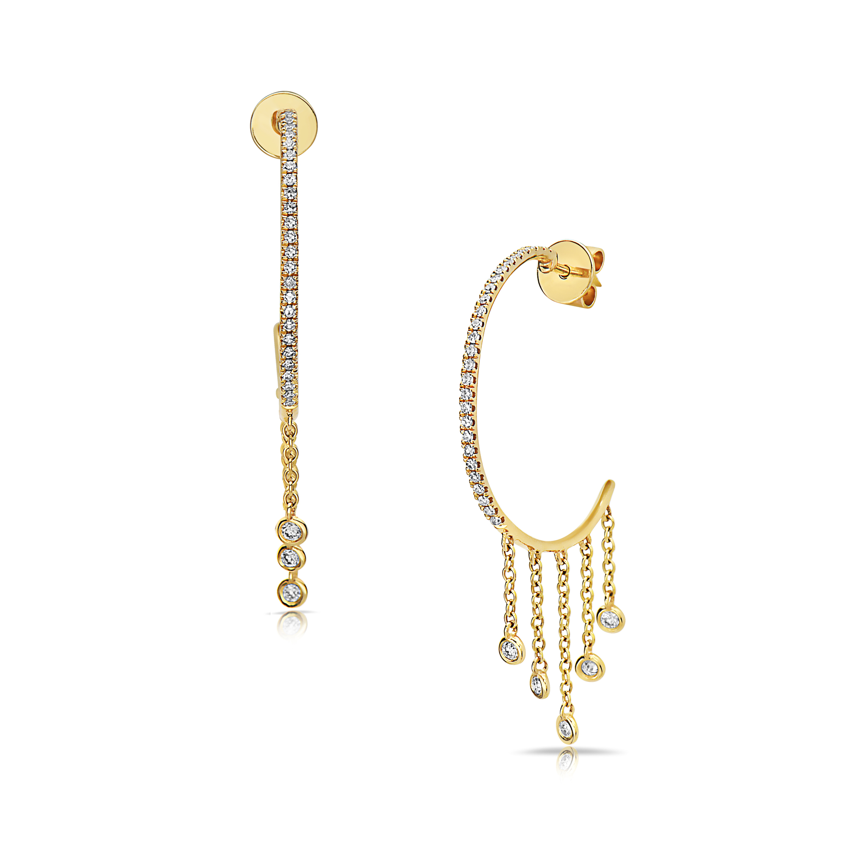 14k gold diamond gypsy earrings